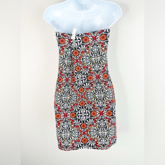 Forever 21 Women's Strapless Mini Dress Printed Southwestern Festival Boho Sz M - Picture 9 of 11